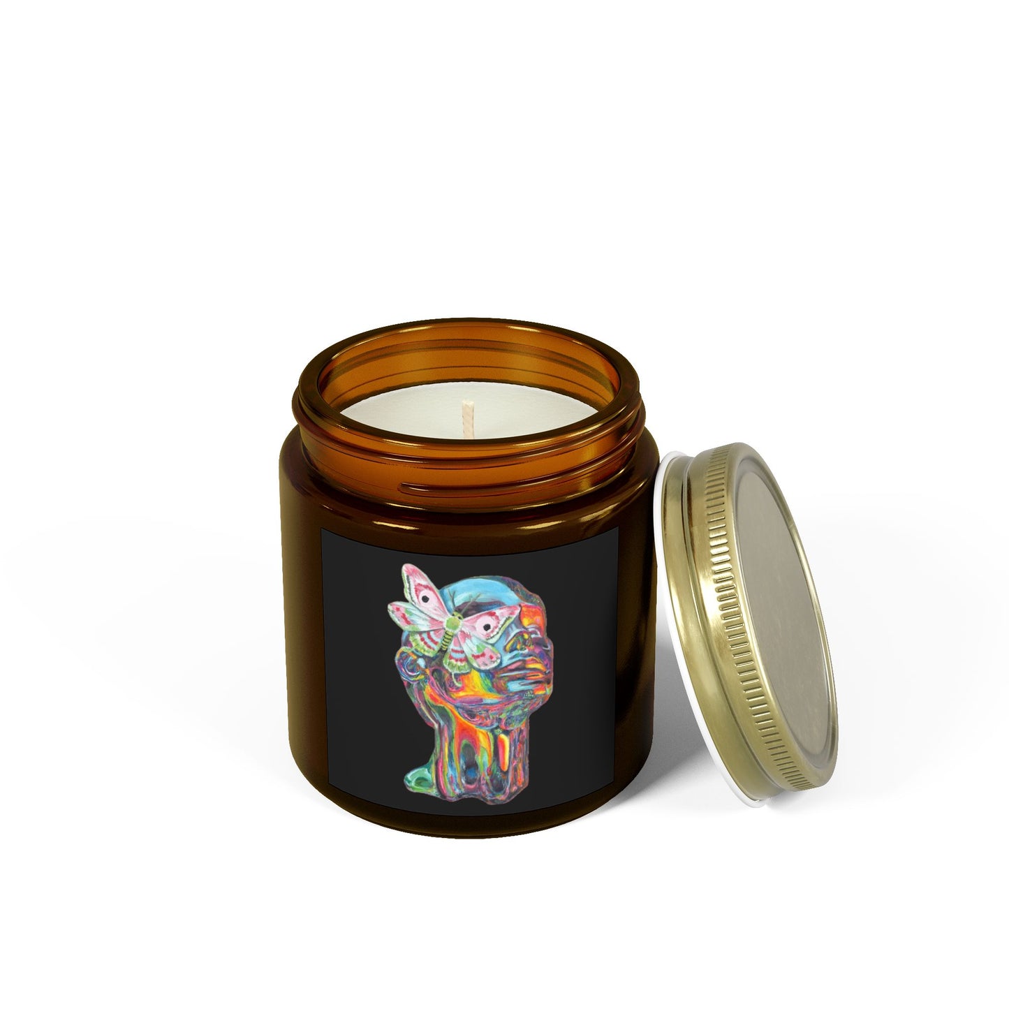 Vibrant Moth Scented Candle - Coconut Apricot Wax (4oz, 9oz)