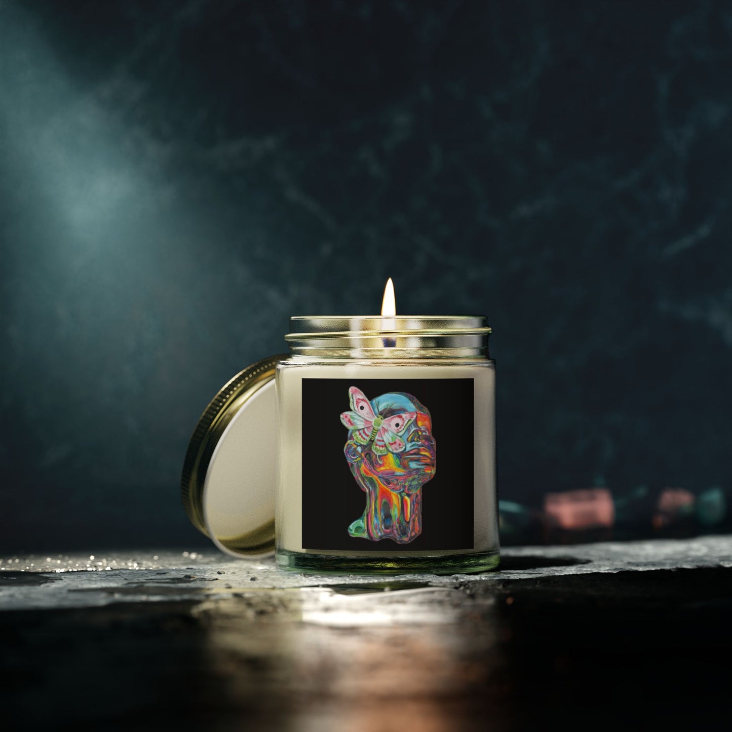Vibrant Moth Scented Candle - Coconut Apricot Wax (4oz, 9oz)
