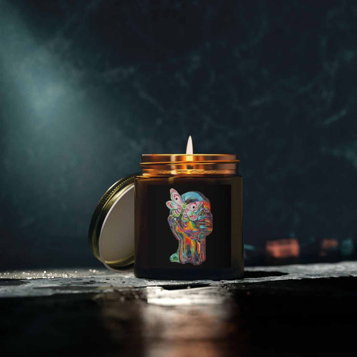 Vibrant Moth Scented Candle - Coconut Apricot Wax (4oz, 9oz)