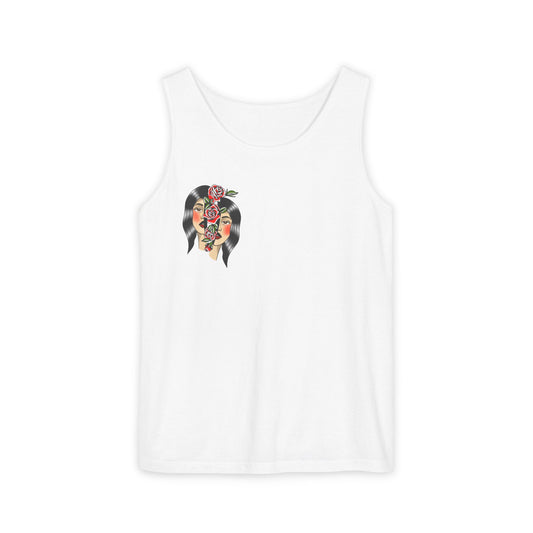 Traditional Floral Girl Head Unisex Tank Top