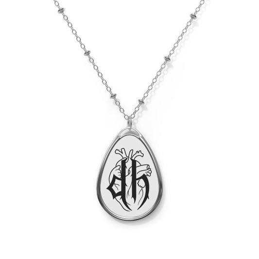 Delicate Hearts Oval Necklace