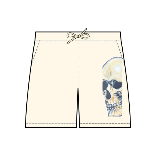 VG Skull Print Fleece Sweat Shorts
