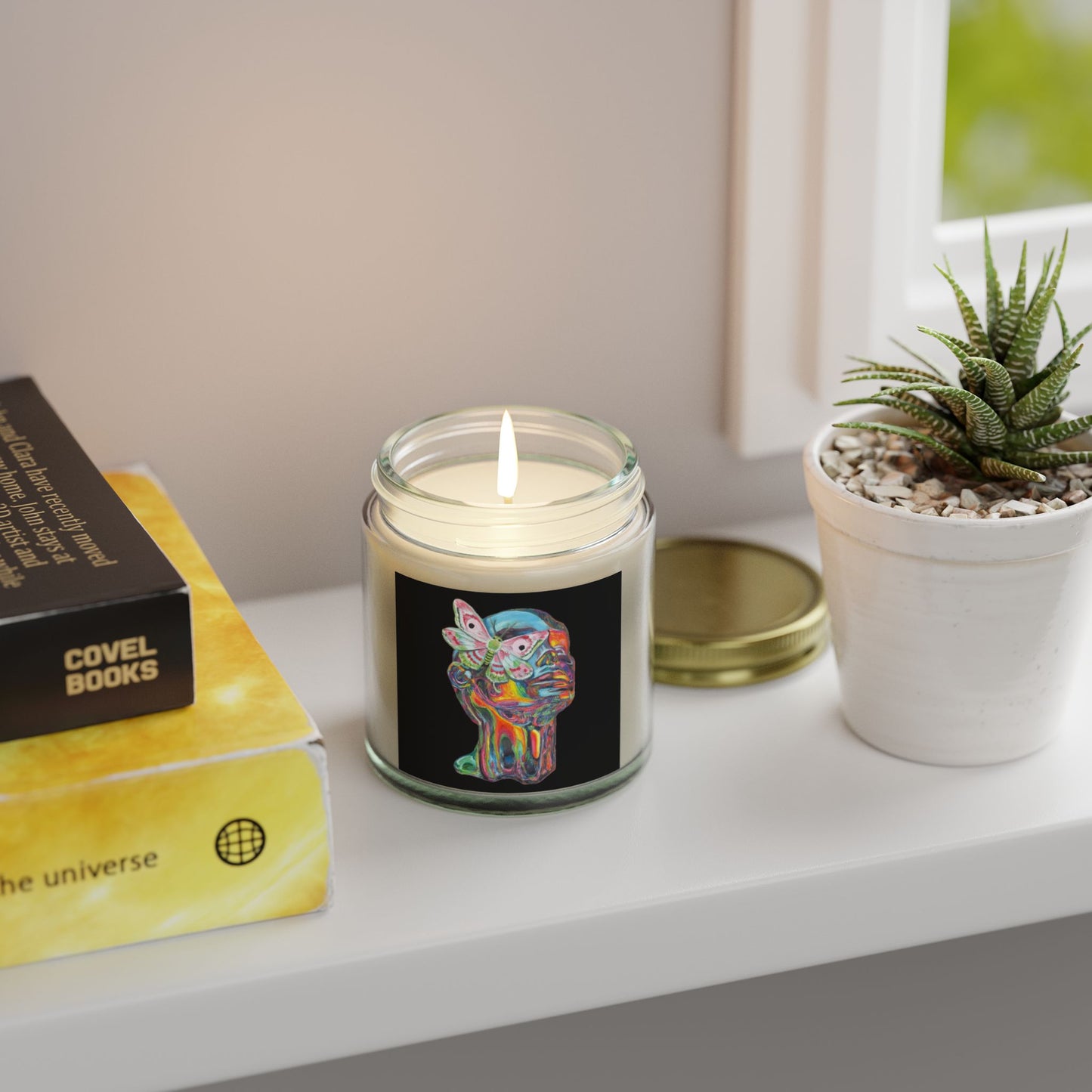 Vibrant Moth Scented Candle - Coconut Apricot Wax (4oz, 9oz)