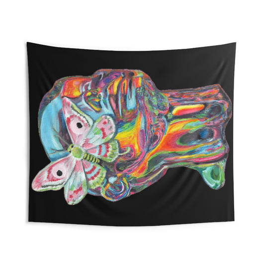Vibrant Moth Indoor Wall Tapestry - Colorful Home Decor for Artsy Spaces