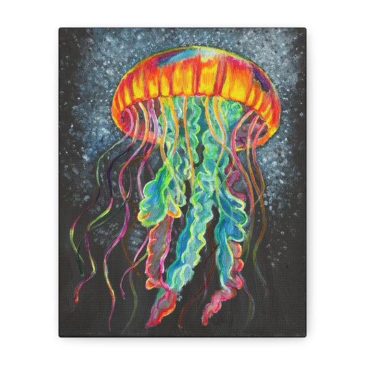 Colorful Jellyfish Canvas Wall Art, Vibrant Ocean Decor, Perfect for Home, Living Room, Nautical Theme, Unique Gift