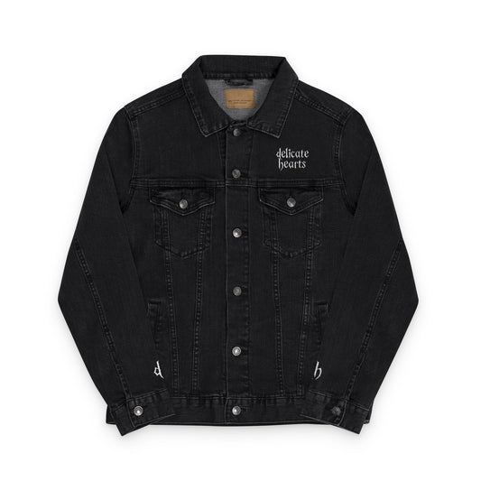 Delicate Hearts Embroidered Denim Jacket