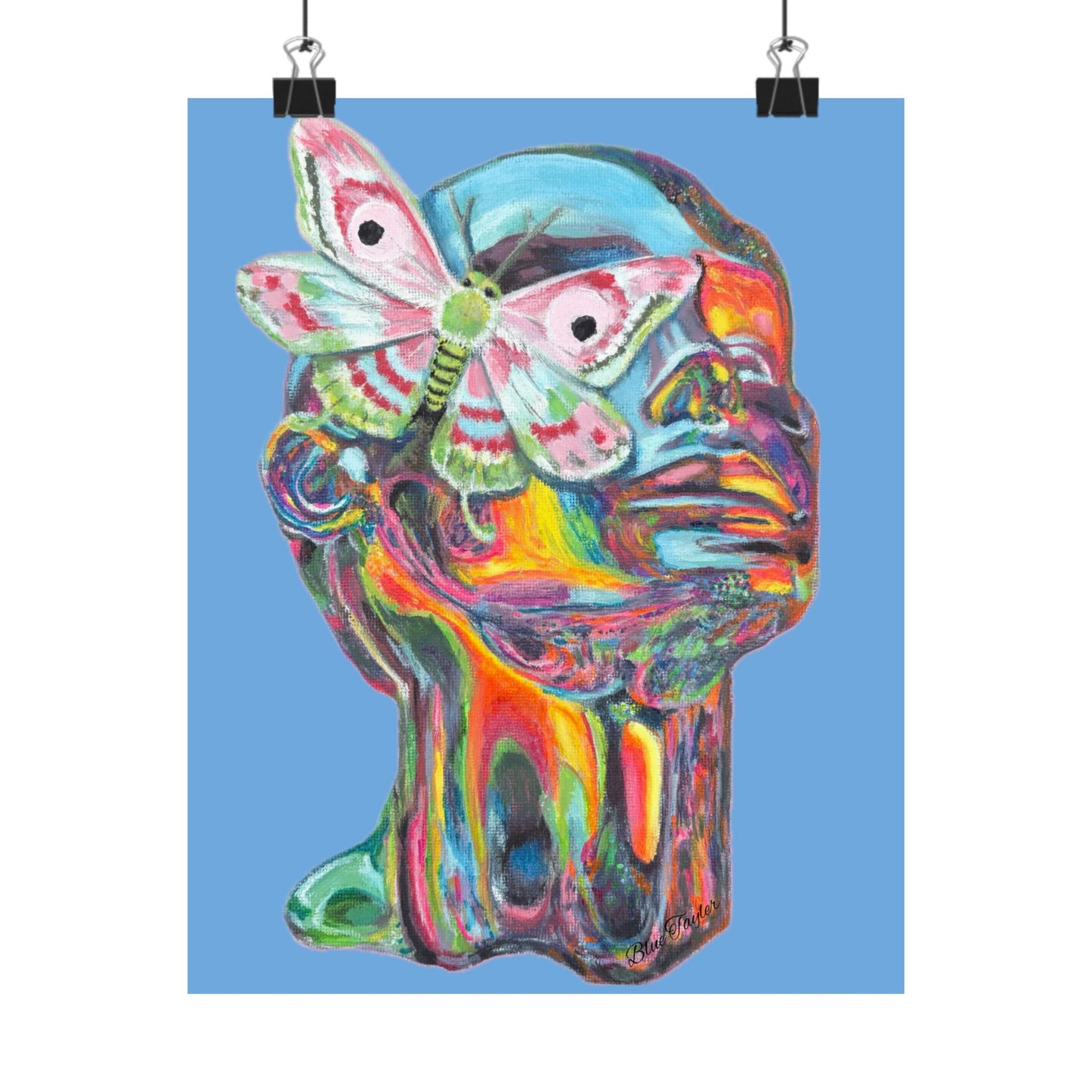 Vibrant Moth Art Poster - Vibrant Matte Vertical Wall Decor