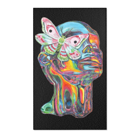 Vibrant Artistic Area Rug with Moth Design – Colorful Home Decor