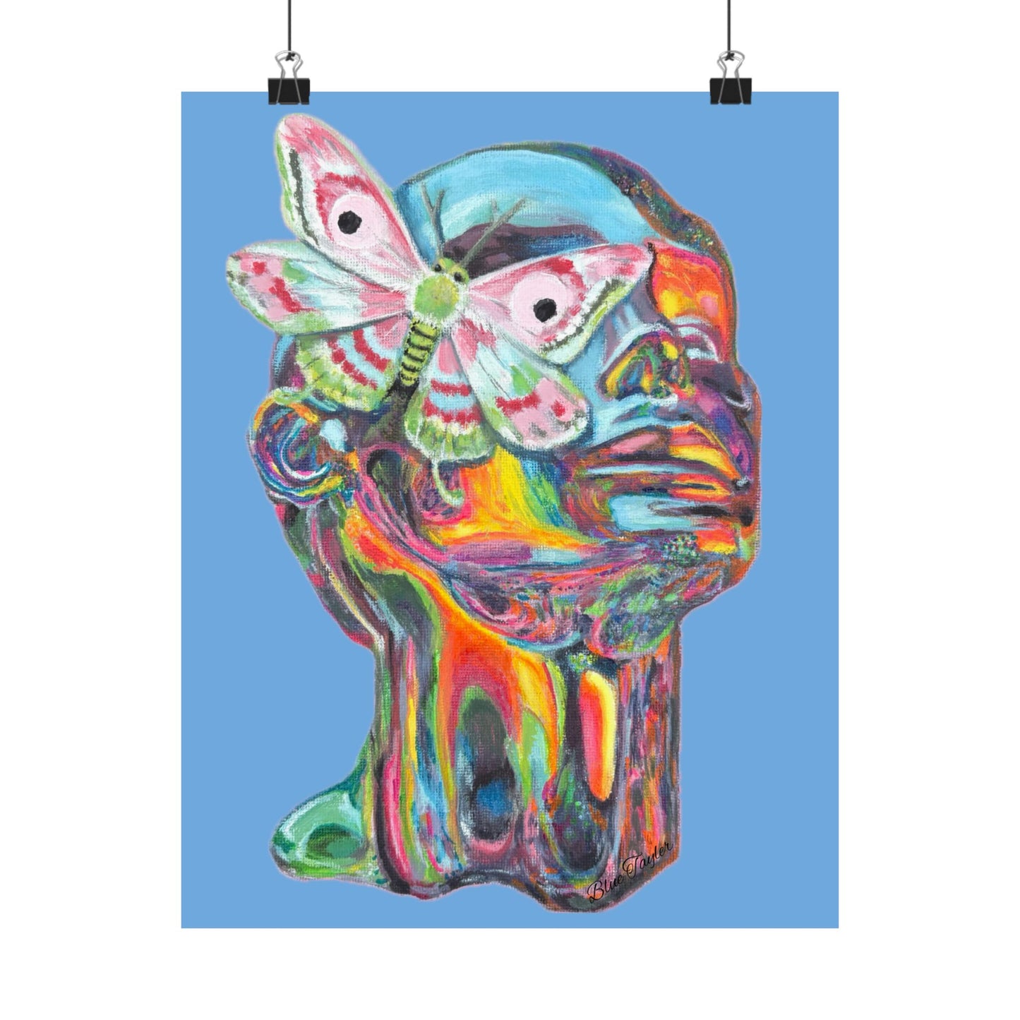 Vibrant Moth Art Poster - Vibrant Matte Vertical Wall Decor