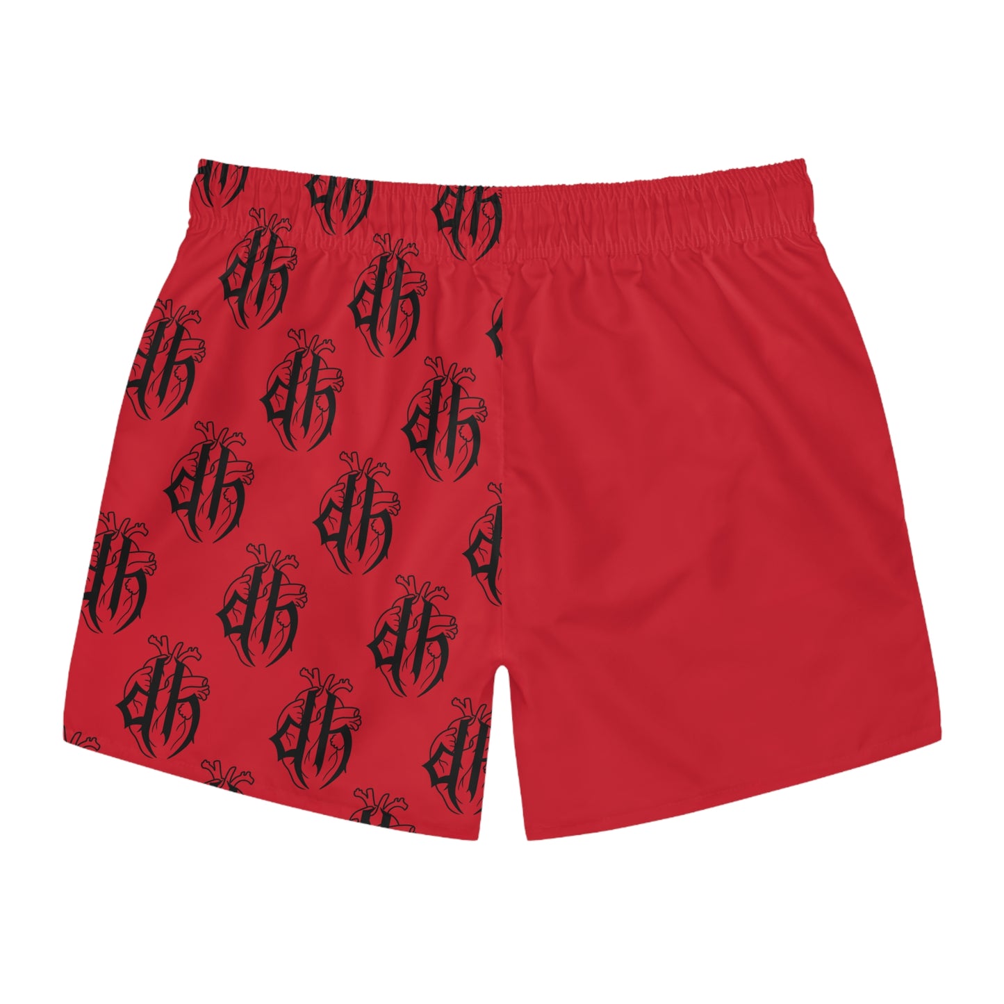 Delicate Hearts Swim Trunks Dark Red
