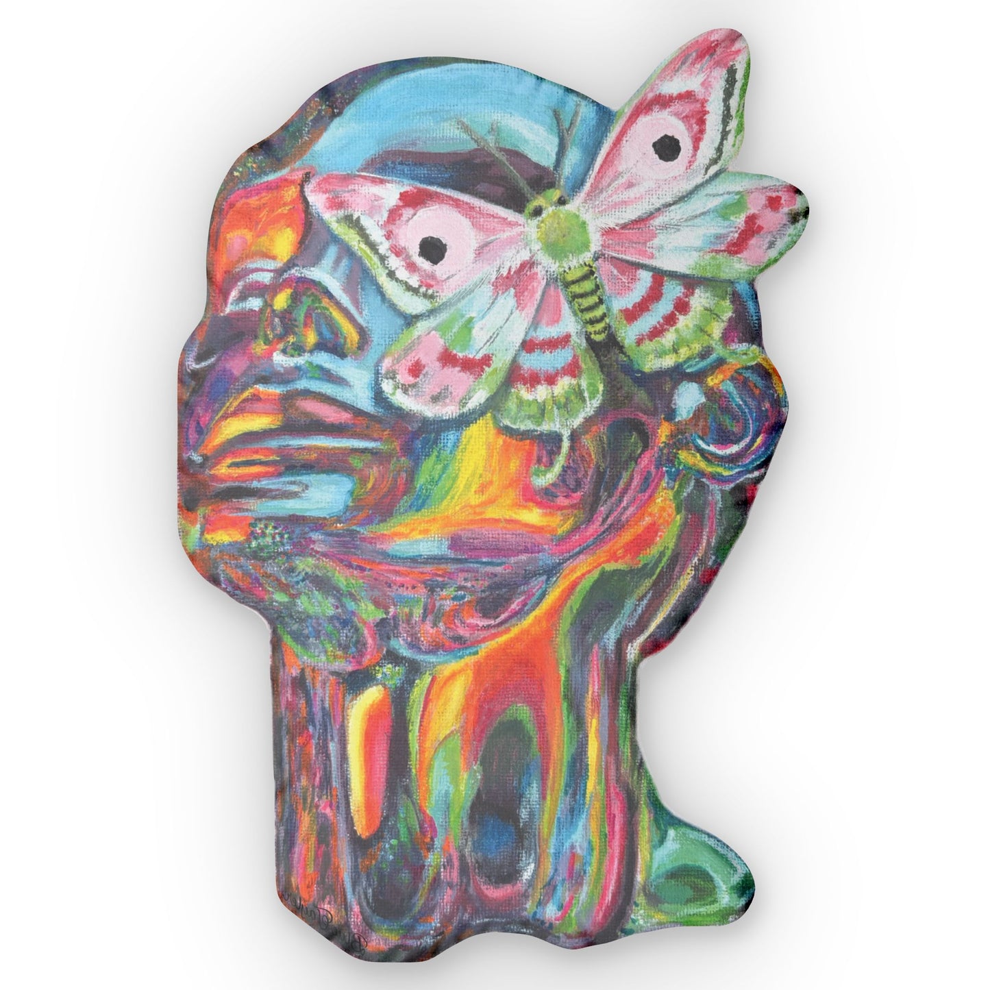 Vibrant Moth Custom Shaped Pillows