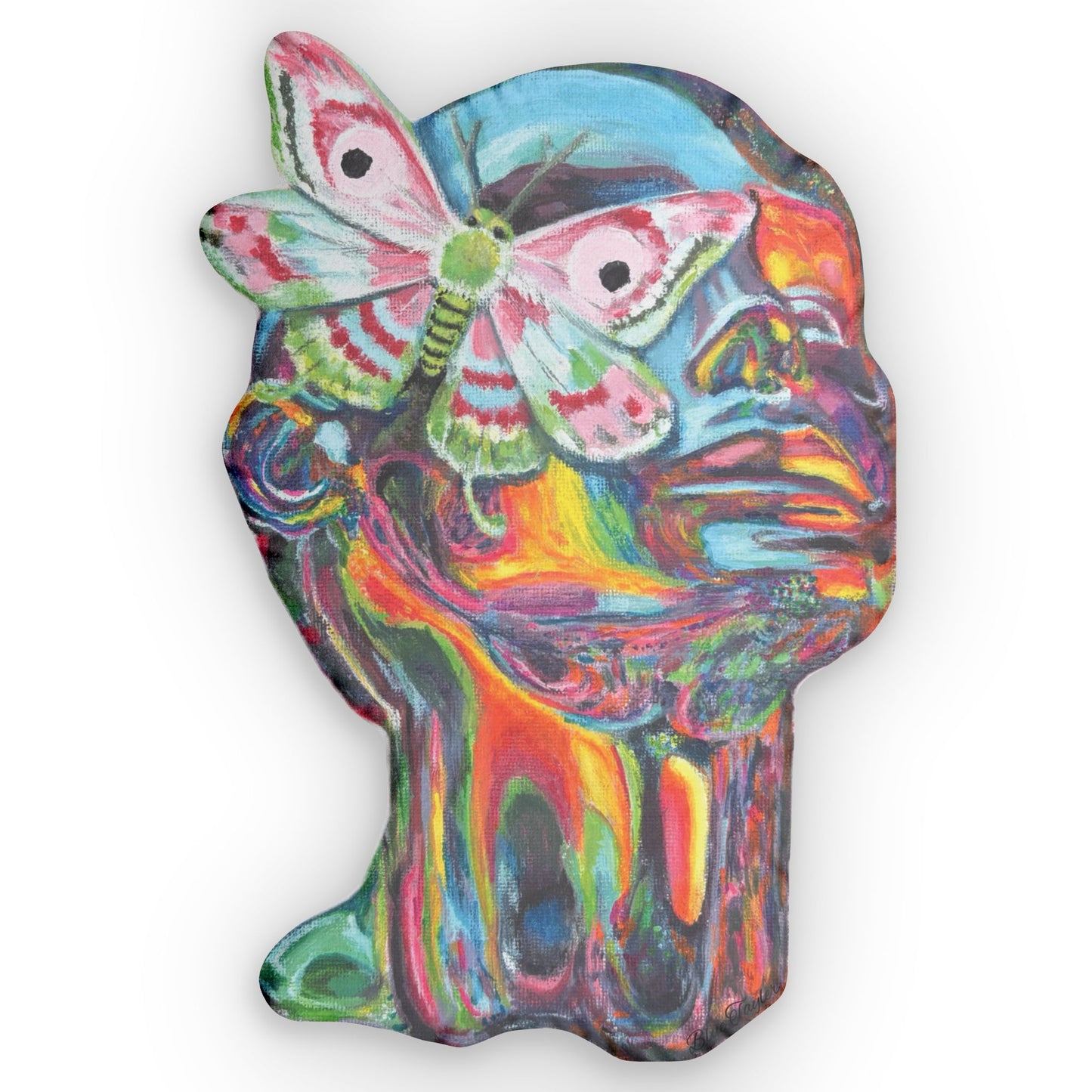 Vibrant Moth Custom Shaped Pillows