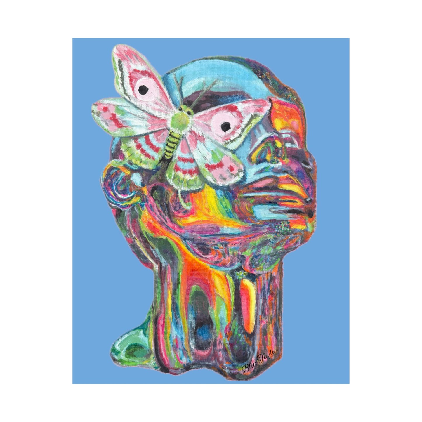Vibrant Moth Art Poster - Vibrant Matte Vertical Wall Decor