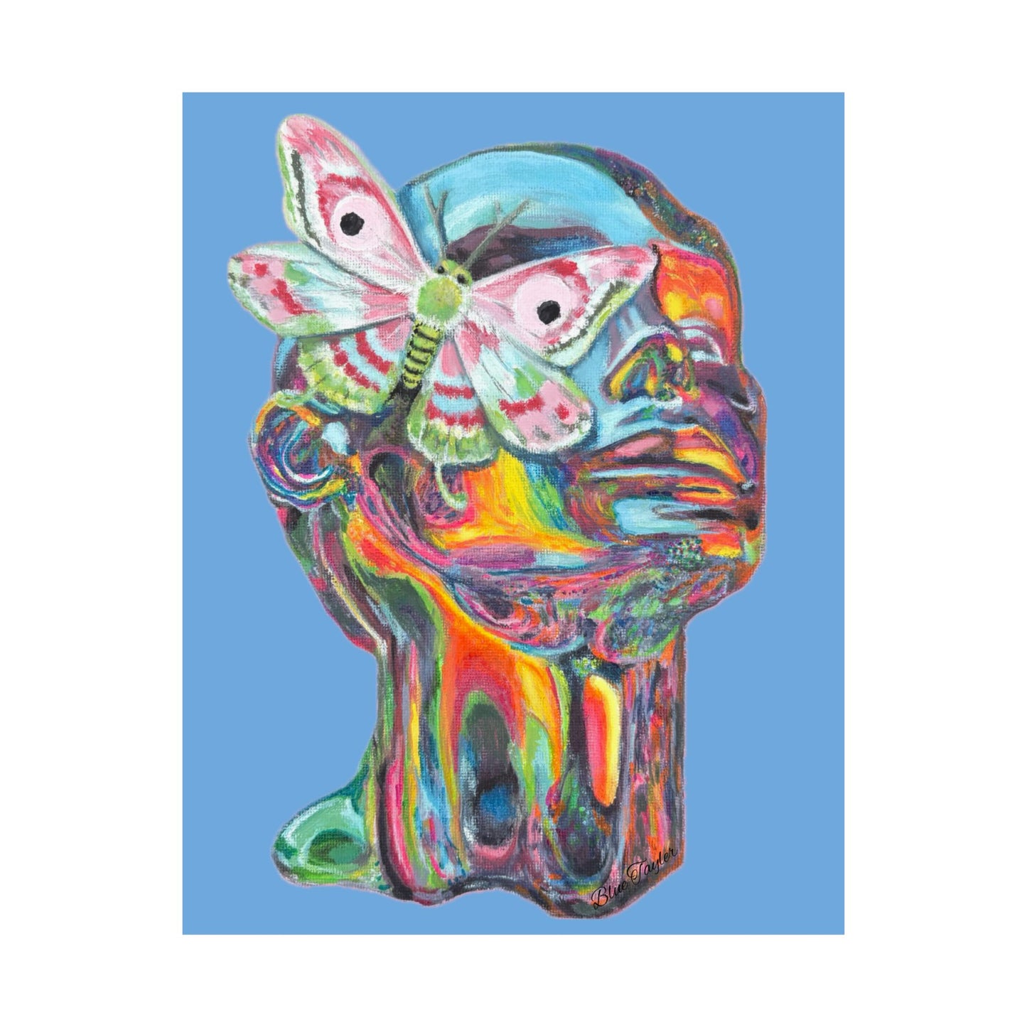 Vibrant Moth Art Poster - Vibrant Matte Vertical Wall Decor