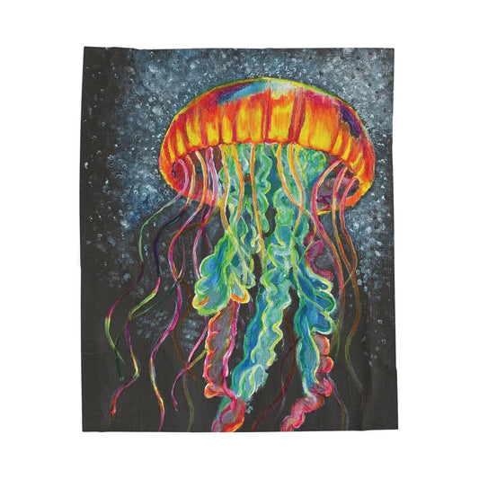 Colorful Jellyfish Velveteen Plush Blanket