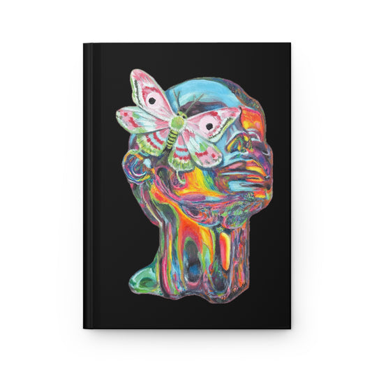 Vibrant Moth Head Hardcover Journal - Artistic Planner for Creative Minds